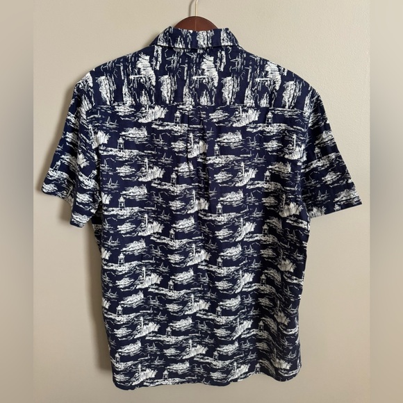 NWT Vineyard Vines Men's Ocean View Toile Linen Short Sleeve Shirt Medium - Picture 4 of 5